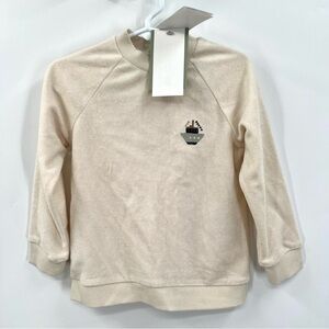 NWT H&M Boy's Cream Embroidered Sailboat Crewneck Sweater Size 3T